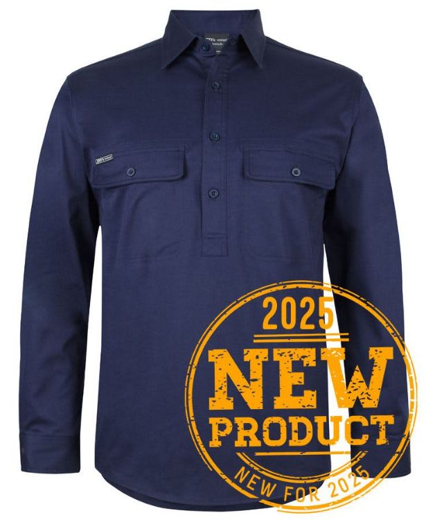 Picture of JB's L/S 150 G Stretch Close Front Work Shirt Navy