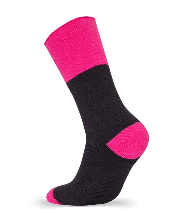 Picture of JB's Ladies Ultra Thick Bamboo Work Sock Black/Pink