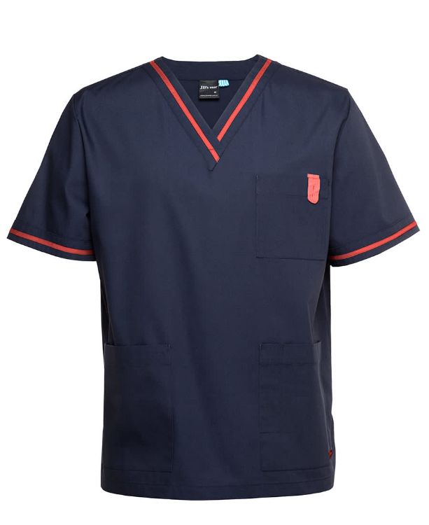 Picture of JB's Contrast Unisex Scrubs Top Navy/