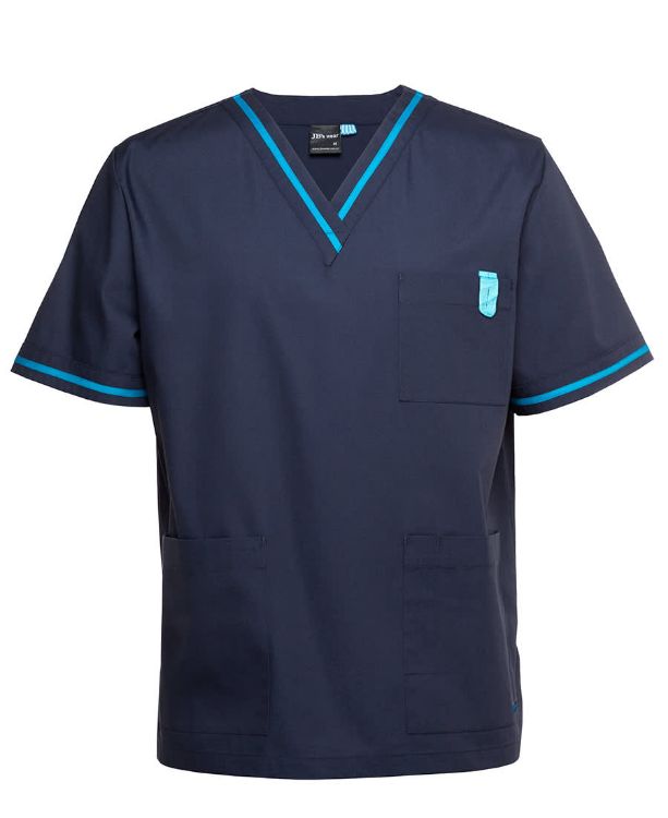 Picture of JB's Contrast Unisex Scrubs Top Navy/