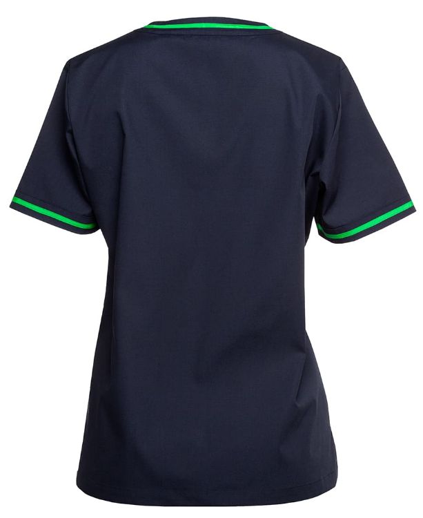 Picture of JB's Contrast Ladies Scrubs Top Navy/