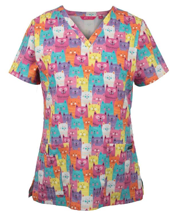 Picture of JB's Ladies Scrub Top Printed