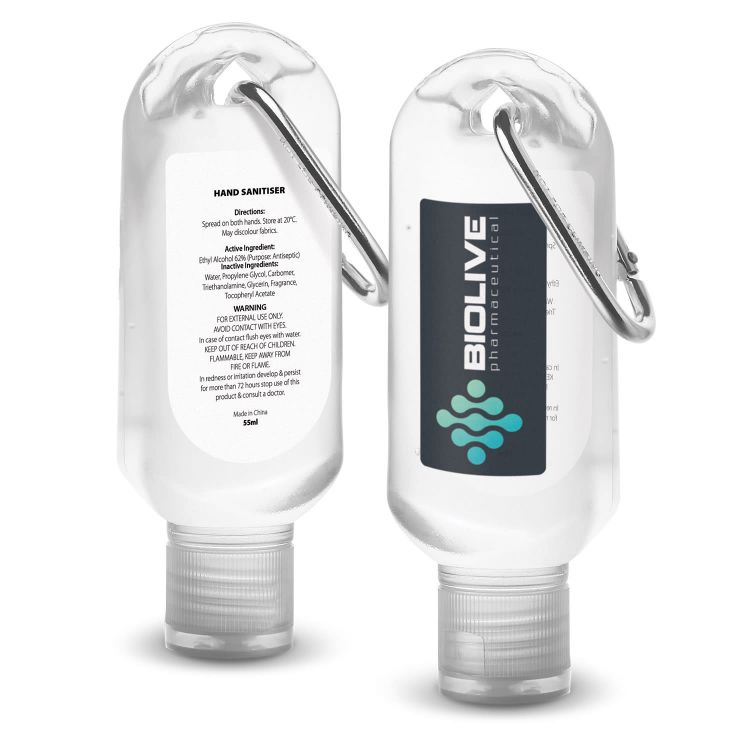 Picture of Carabiner Hand Sanitiser 55ml