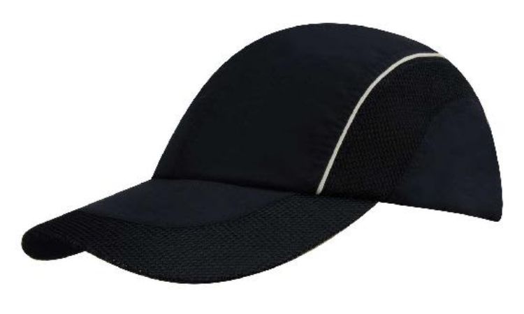 Picture of Spring Woven Fabric Cap with Mesh to Side Panels and Peak