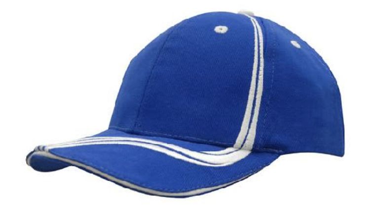 Picture of Brushed Heavy Cotton Cap with Waving Stripes on Crown & Peak