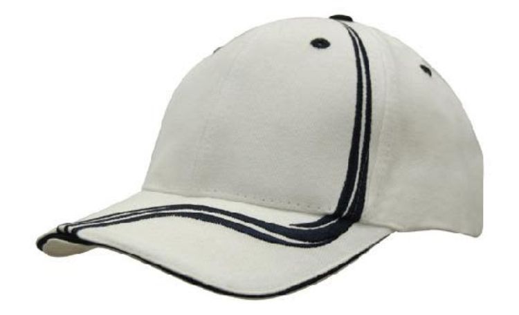 Picture of Brushed Heavy Cotton Cap with Waving Stripes on Crown & Peak