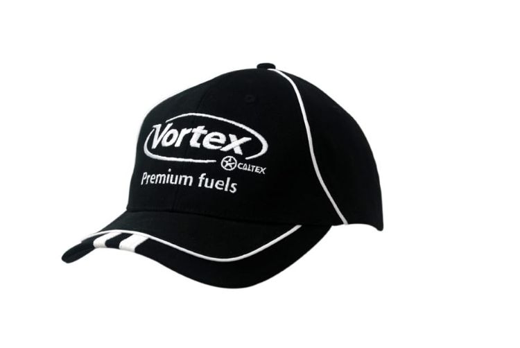 Picture of Brushed Heavy Cotton Cap with Piping on Crown & Peak, Two Fabric Inserts on Peak