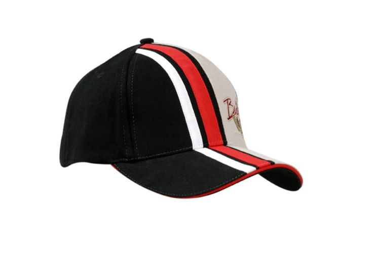 Picture of Brushed Heavy Cotton Cap with Stripes on Crown & Peak with Sandwich Trim
