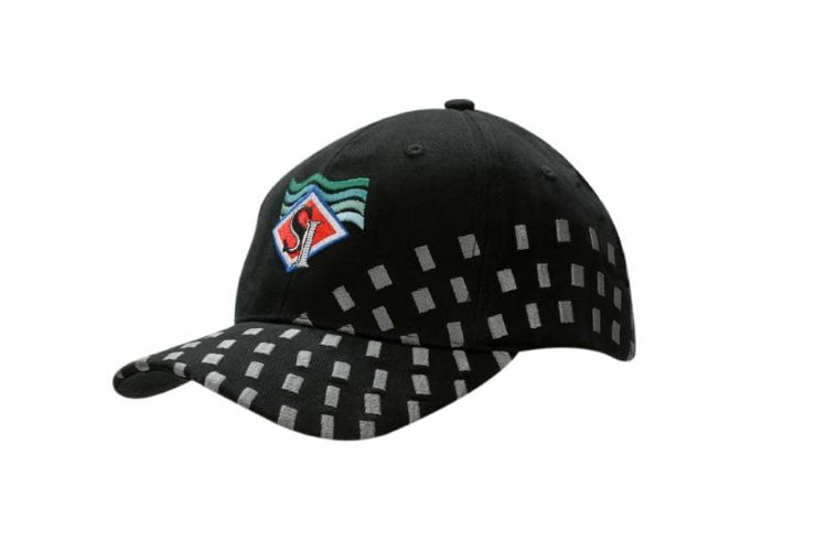 Picture of Brushed Heavy Cotton Cap with Embroidered Squares on Crown & Peak