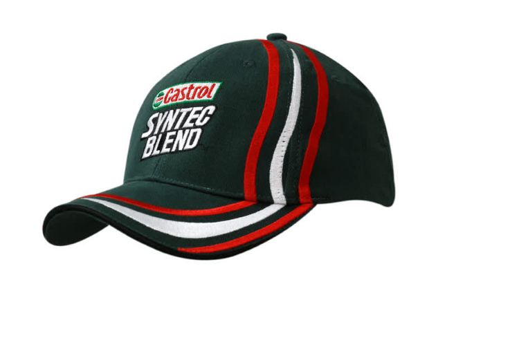 Picture of Brushed Heavy Cotton Cap with Sandwich Trim & Embroidered Lines on Crown & Peak