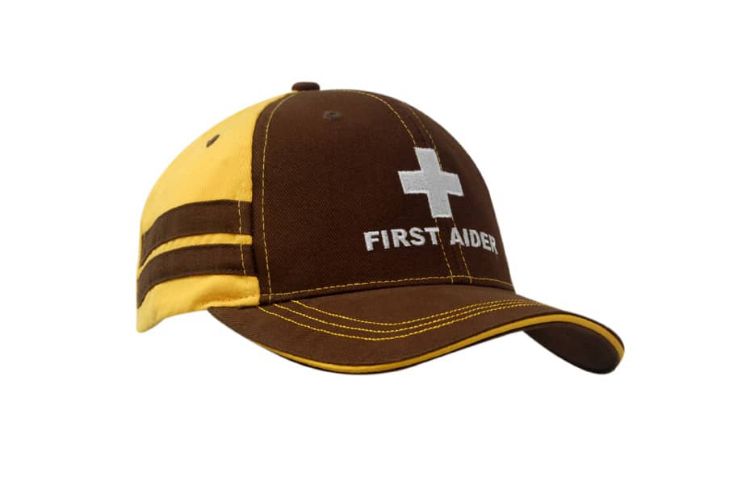 Picture of Brushed Heavy Cotton Cap with Sandwich Trim & Stripes on Crown, Contrast Stitching on Peak