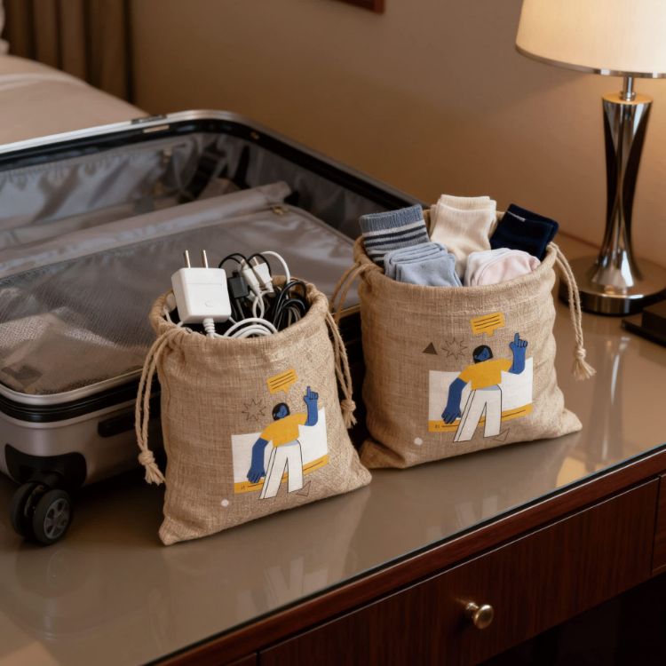 Picture of Linen Drawstring Gift Bags