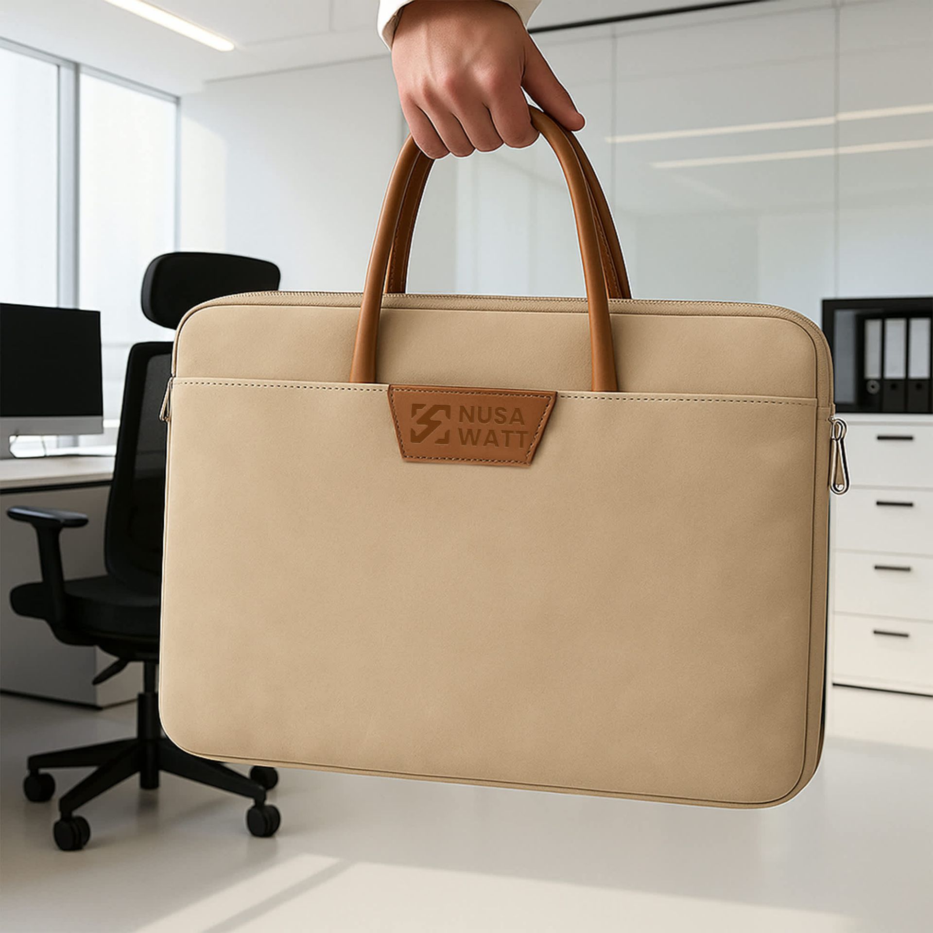 Suede PU Leather Laptop Bag