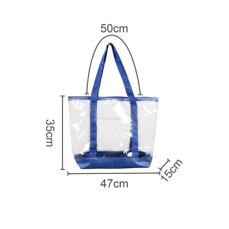 Picture of Large Clear Zippered Tote Bag