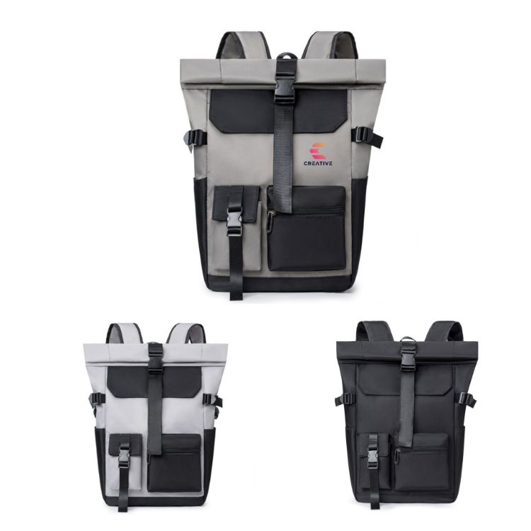 Picture of Multi-pocket Roll Top Backpack