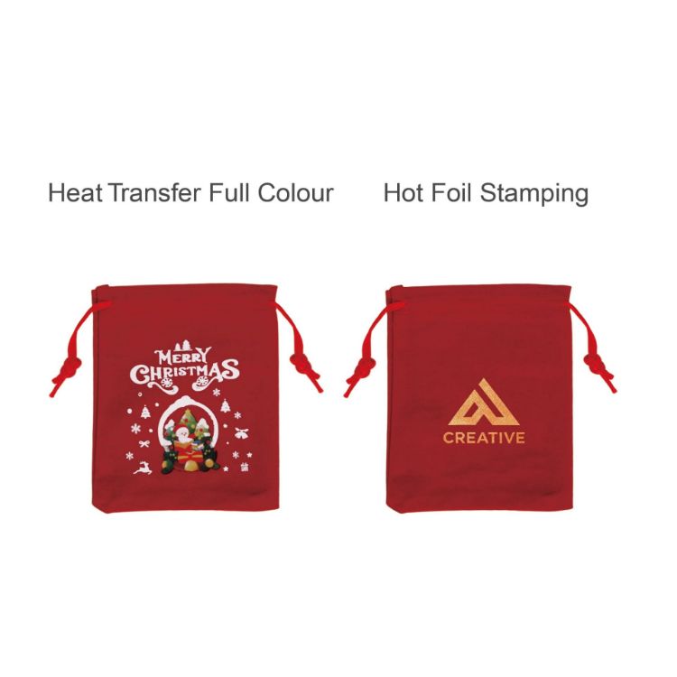 Picture of Christmas Drawstring Gift Bags