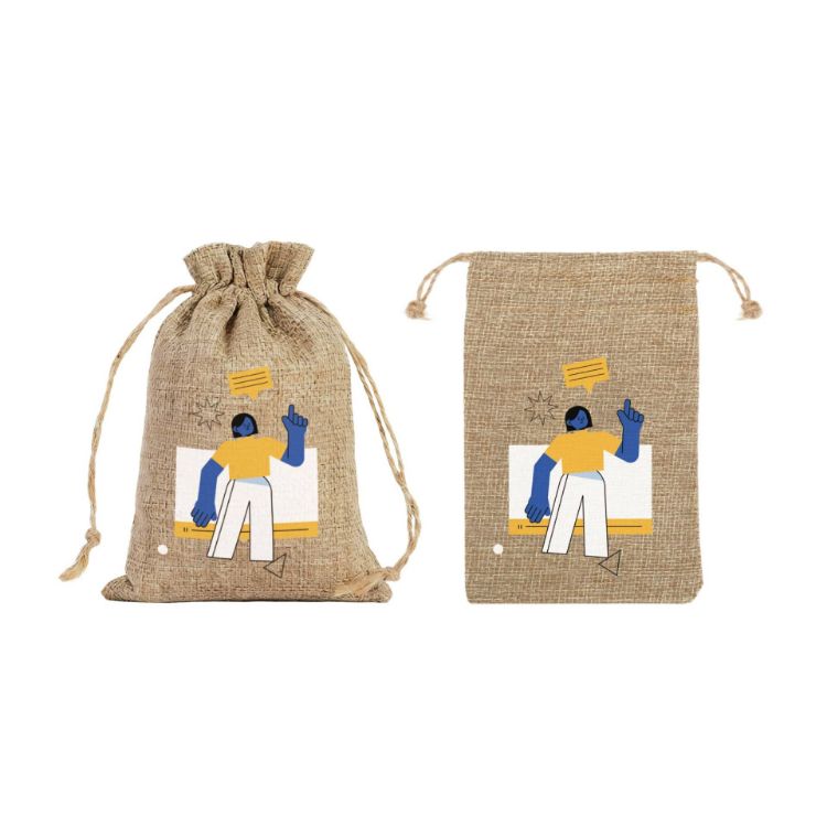 Picture of Linen Drawstring Gift Bags