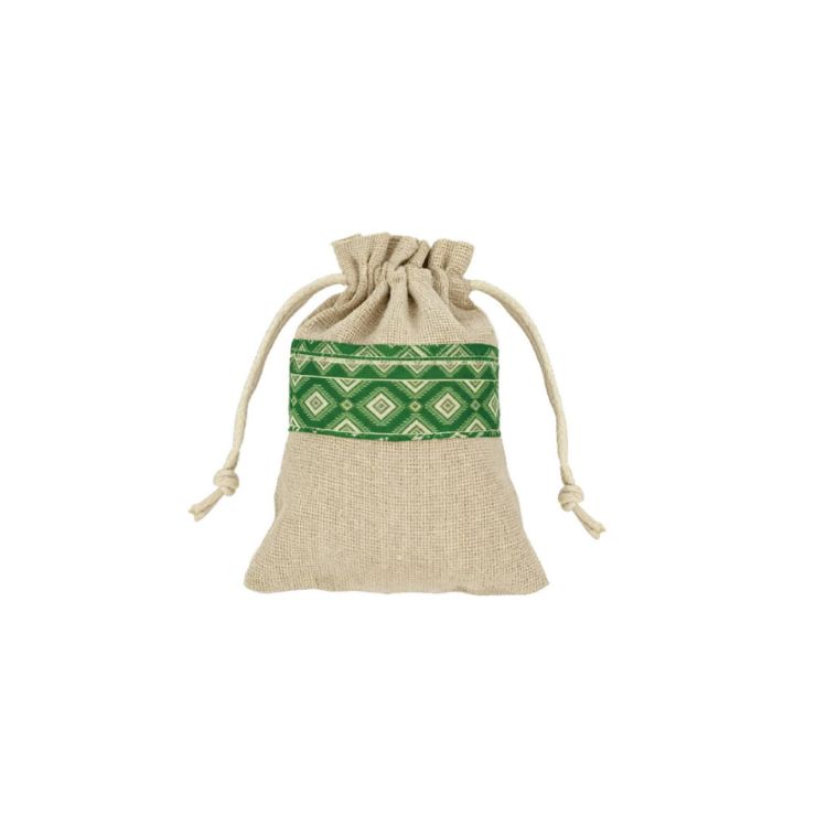 Picture of Cotton Linen Patchwork Drawstring Bags