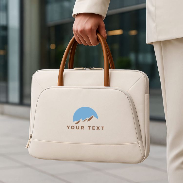 Picture of PU Handle Laptop Bag with Zippered Outer Pocket