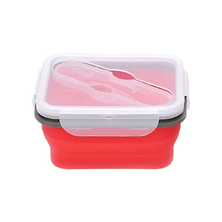 Picture of Silicone Food Storage Container with Fork Spoon