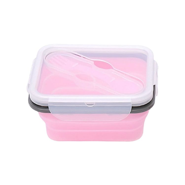 Picture of Silicone Food Storage Container with Fork Spoon