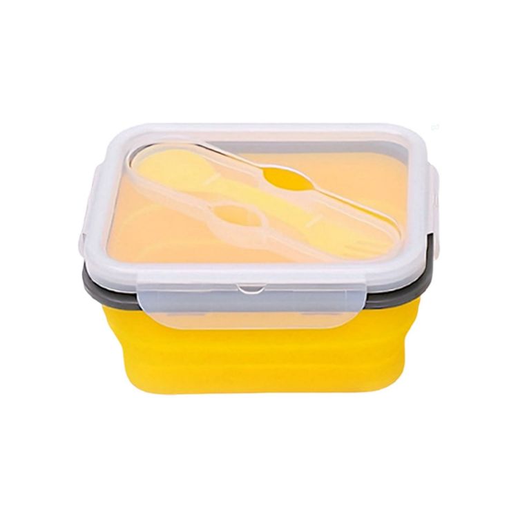 Picture of Silicone Food Storage Container with Fork Spoon