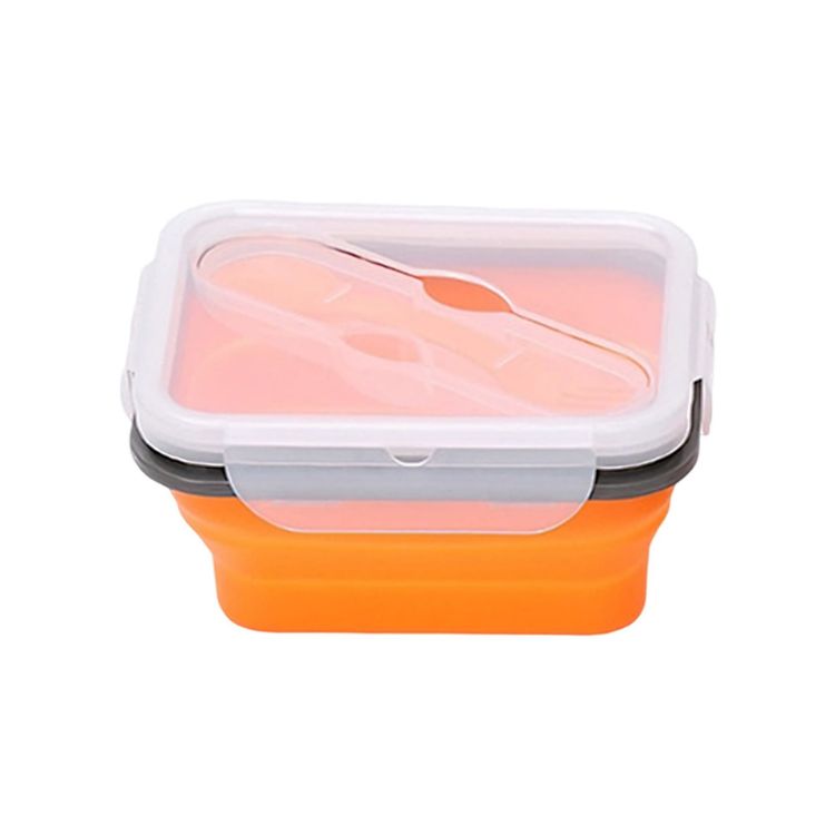 Picture of Silicone Food Storage Container with Fork Spoon