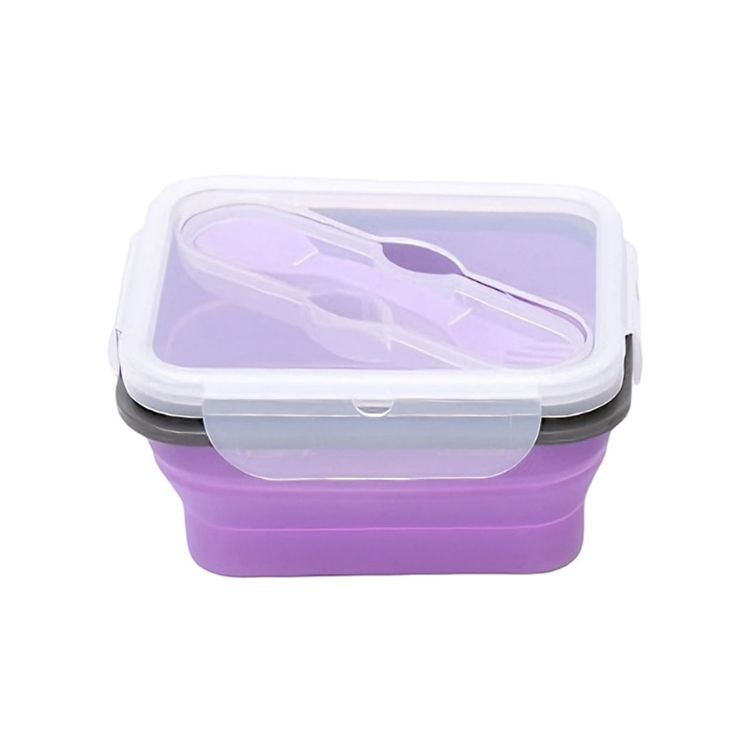 Picture of Silicone Food Storage Container with Fork Spoon
