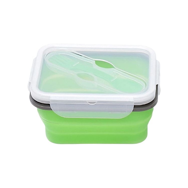 Picture of Silicone Food Storage Container with Fork Spoon