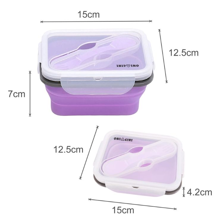 Picture of Silicone Food Storage Container with Fork Spoon