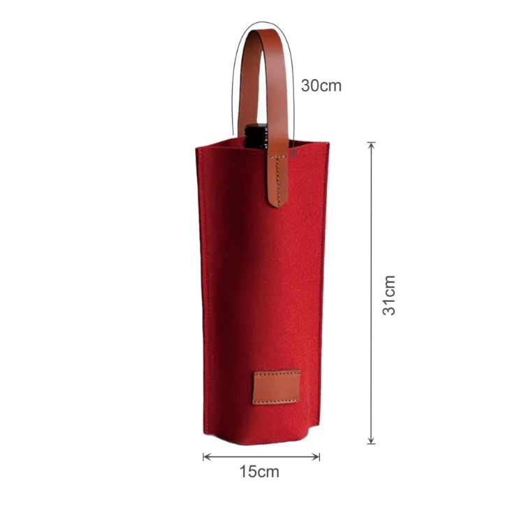 Picture of Felt Single Bottle Wine Bag