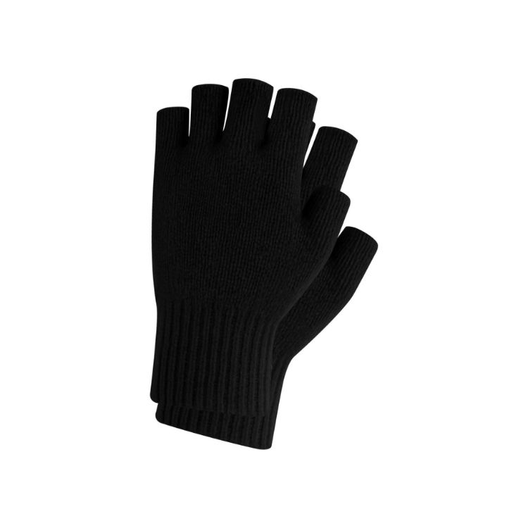 Picture of Adults Plain Knitted Fingerless Gloves with Woven Label