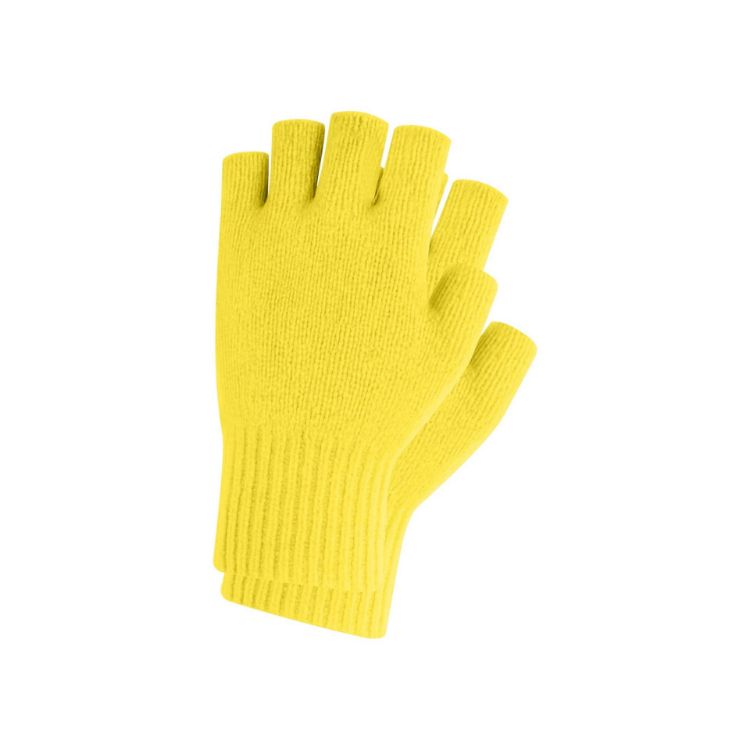 Picture of Adults Plain Knitted Fingerless Gloves with Woven Label