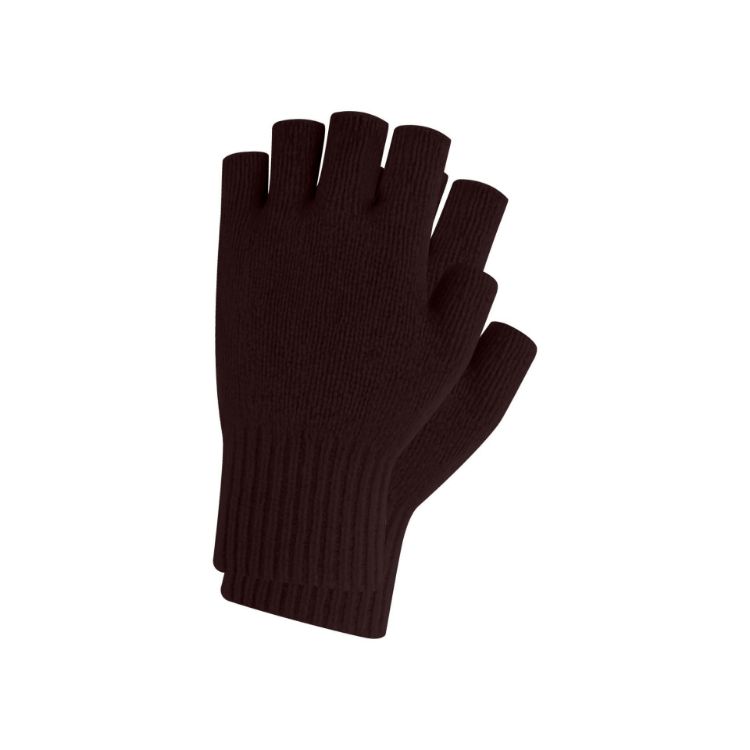 Picture of Adults Plain Knitted Fingerless Gloves with Woven Label