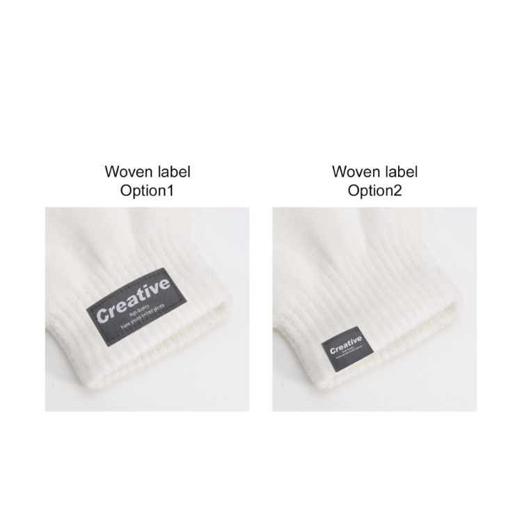 Picture of Kids Plain Knitted Gloves with Woven Label