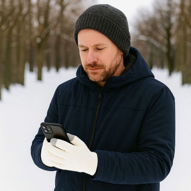 Picture of Adults Plain Knitted Gloves with Woven Label