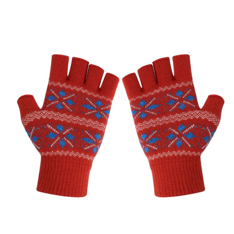 Picture of Adults Jacquard Fingerless Gloves