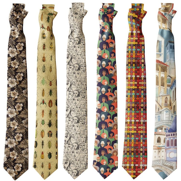 Picture of 8cm Wide 100% Polyester Printed Tie