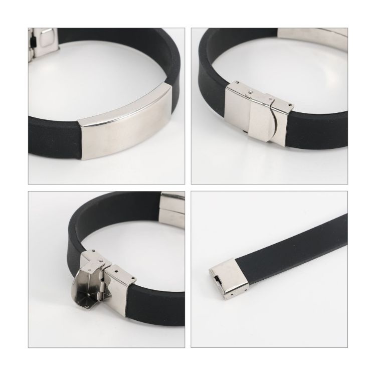 Picture of Engraved Stainless Steel  Buckle Latch Bracelet