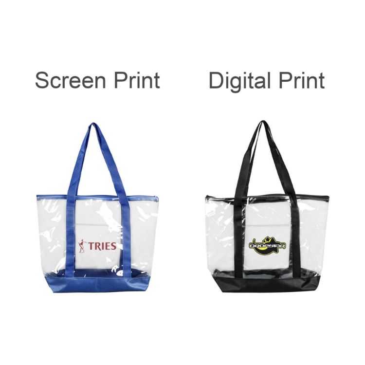 Picture of Large Clear Zippered Tote Bag