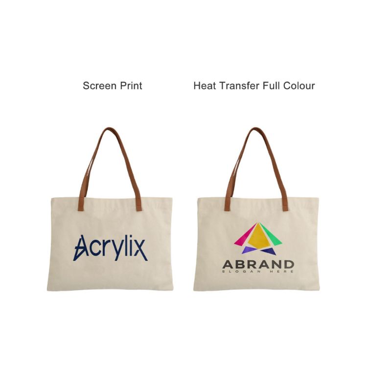 Picture of Leather Straps Canvas Bag