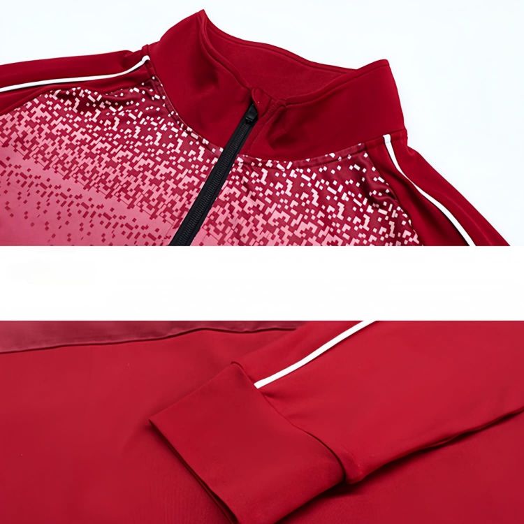 Picture of Polyester Spandex Sublimated Stand-Up Collar 1/4 Zip Splicing Raglan Jacket