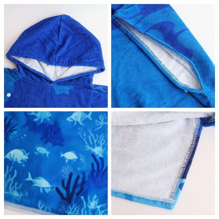 Picture of 100% Cotton Sublimation Hoody Towel Surf Poncho Without Pocket