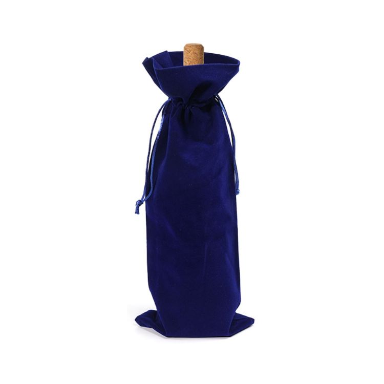 Picture of Drawstring Velvet Wine Bottle Bag