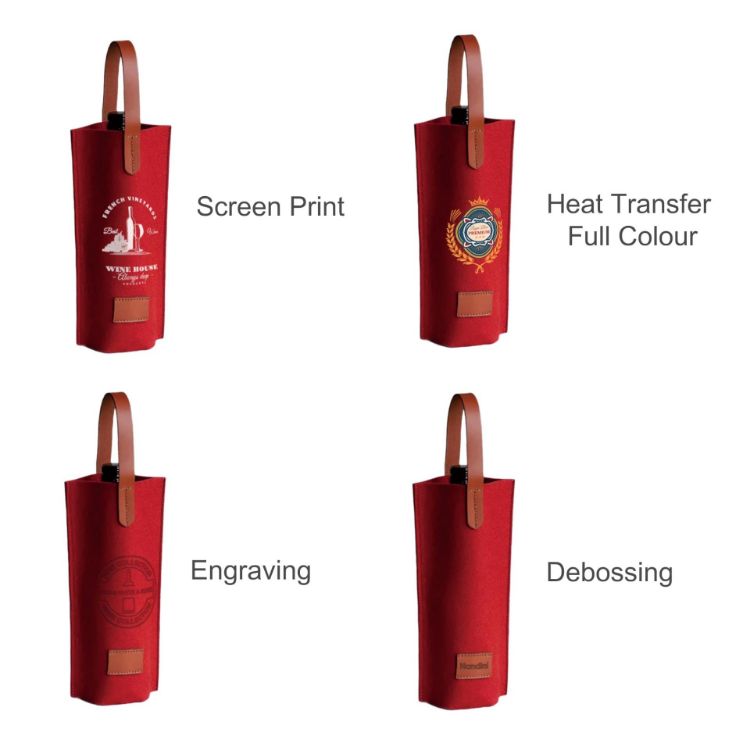 Picture of Felt Single Bottle Wine Bag
