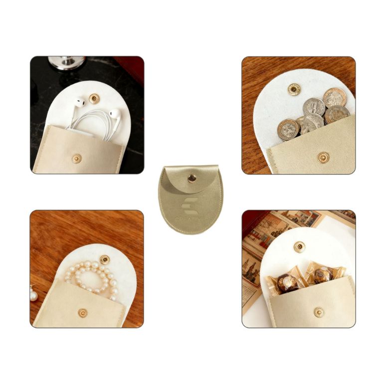 Picture of Oval PU Leather Jewellery Pouch