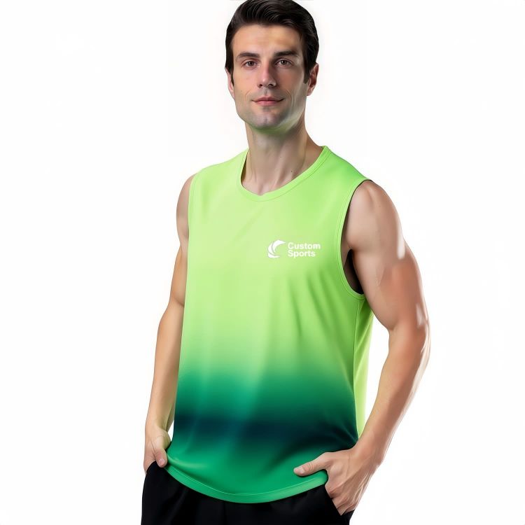 Picture of 100% Polyester Micro Mesh Sublimated Crew Neck Sleeveless Loose Singlet