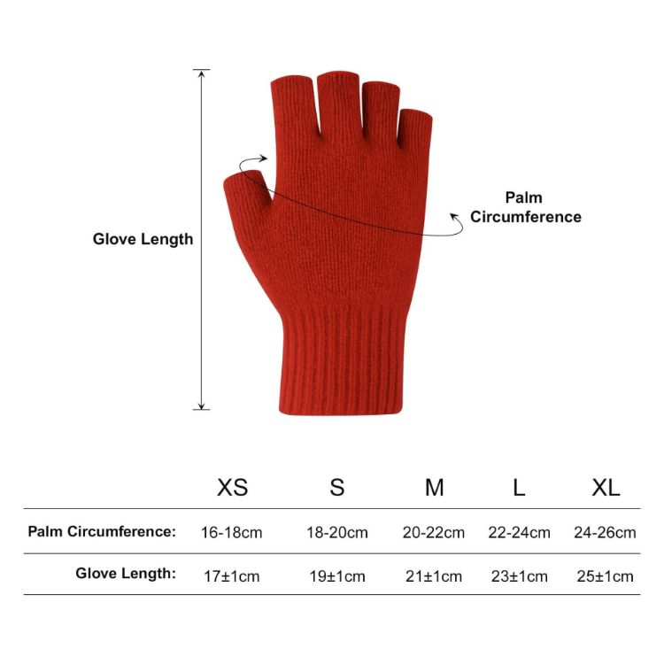 Picture of Adults Plain Knitted Fingerless Gloves with Woven Label