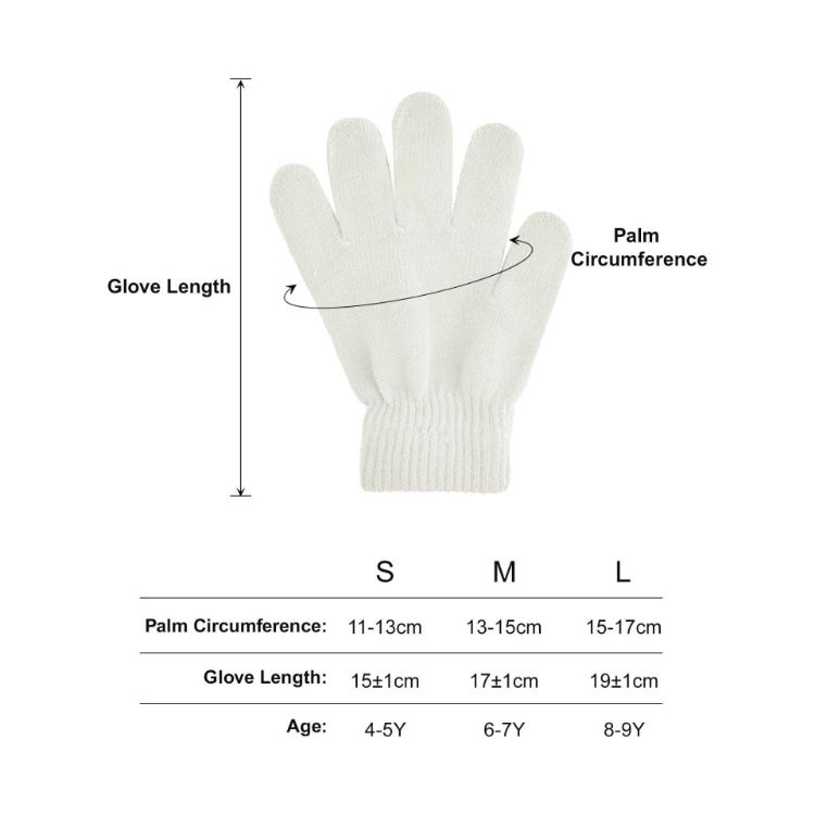 Picture of Kids Plain Knitted Gloves with Woven Label