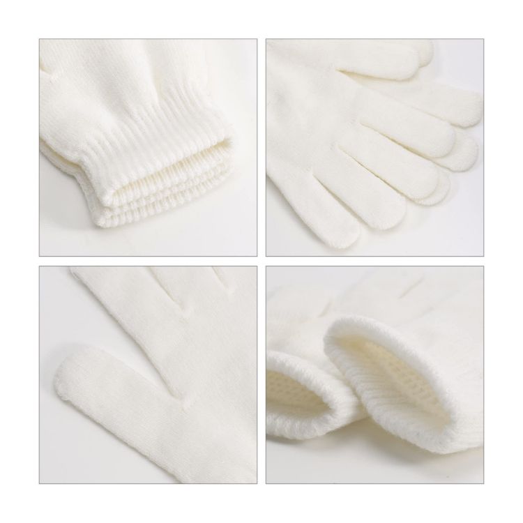 Picture of Kids Plain Knitted Gloves with Woven Label